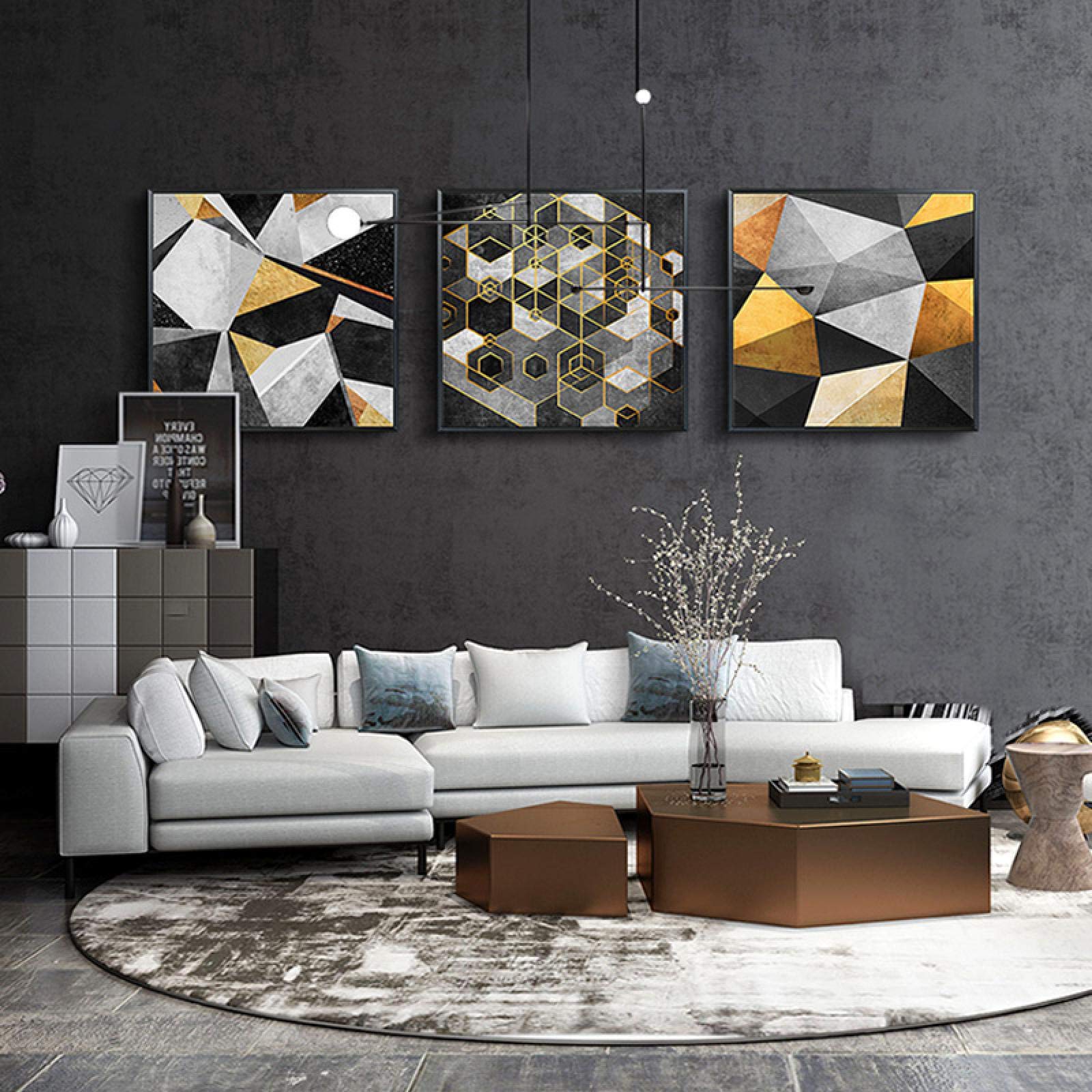 Peinture abstraite géométrique sur toile d'art moderne de haute qualité - 7