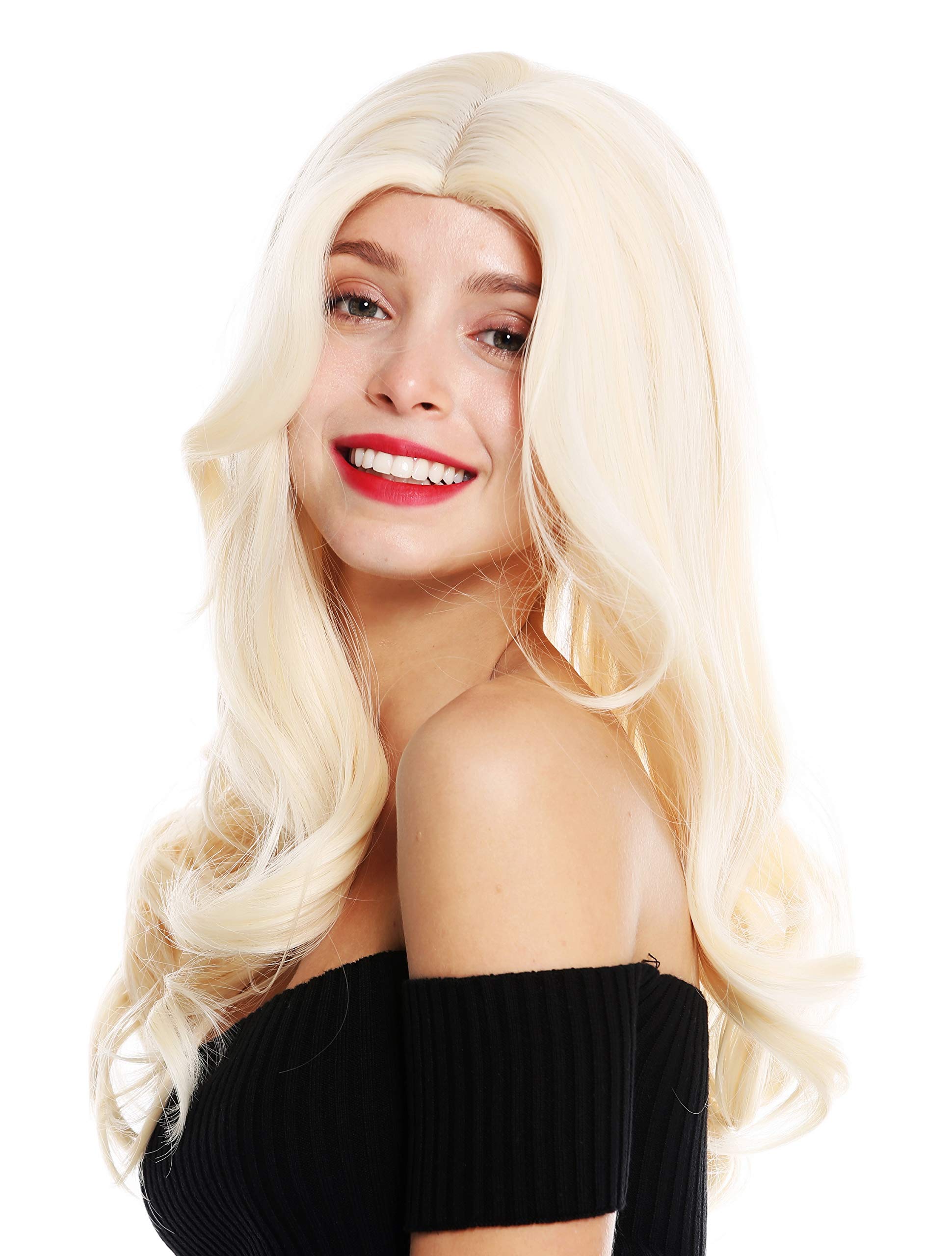 WIG ME UP - 1953-88 women's quality wig long slightly waved middle parting light blonde fair blonde, Light blonde (88)