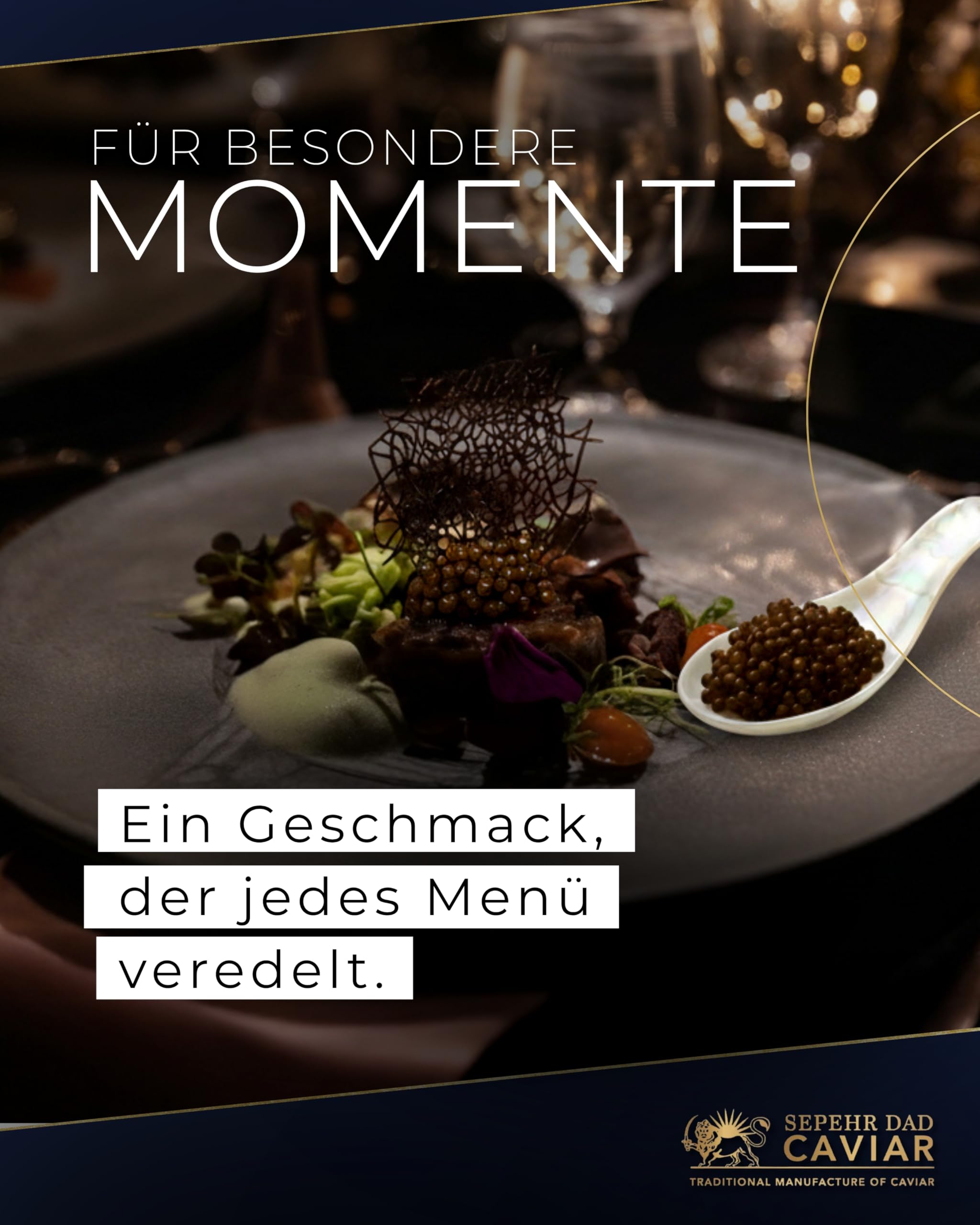 SEPEHR DAD CAVIAR Amur Beluga Kaviar 250 g I besonders großes Korn 2,9–3,3 mm I Beluga-Caviar aus nachhaltiger Aquakultur I mild & cremig-sahnig I exklusiver Stör Kaviar aus Amur-Beluga Störrogen