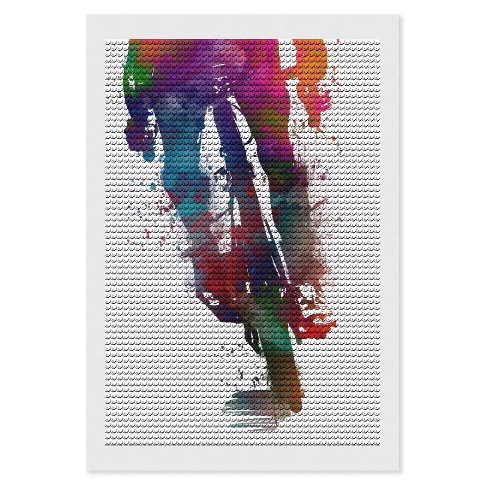 Junmoney Cycling Full Drill Diamond Painting Kit 8"x12", for Teens, Adhesive Canvas, Bedroom Decor, Holiday Gift Idea
