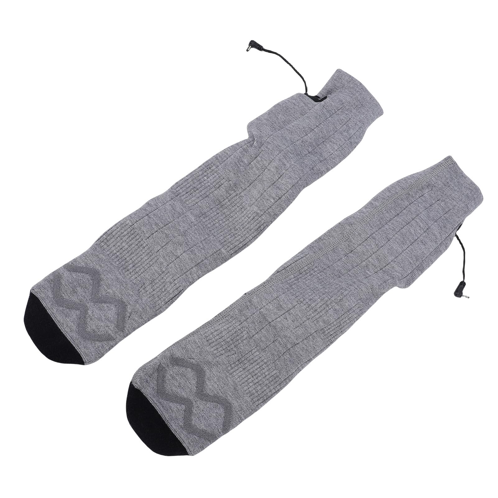 Chaussettes Chauffantes Rechargeables pour Hommes Femmes Chaussettes Chauffantes Électriques Douces et Confortables pour Le Ski Camping Gris Polyester 2 Paires