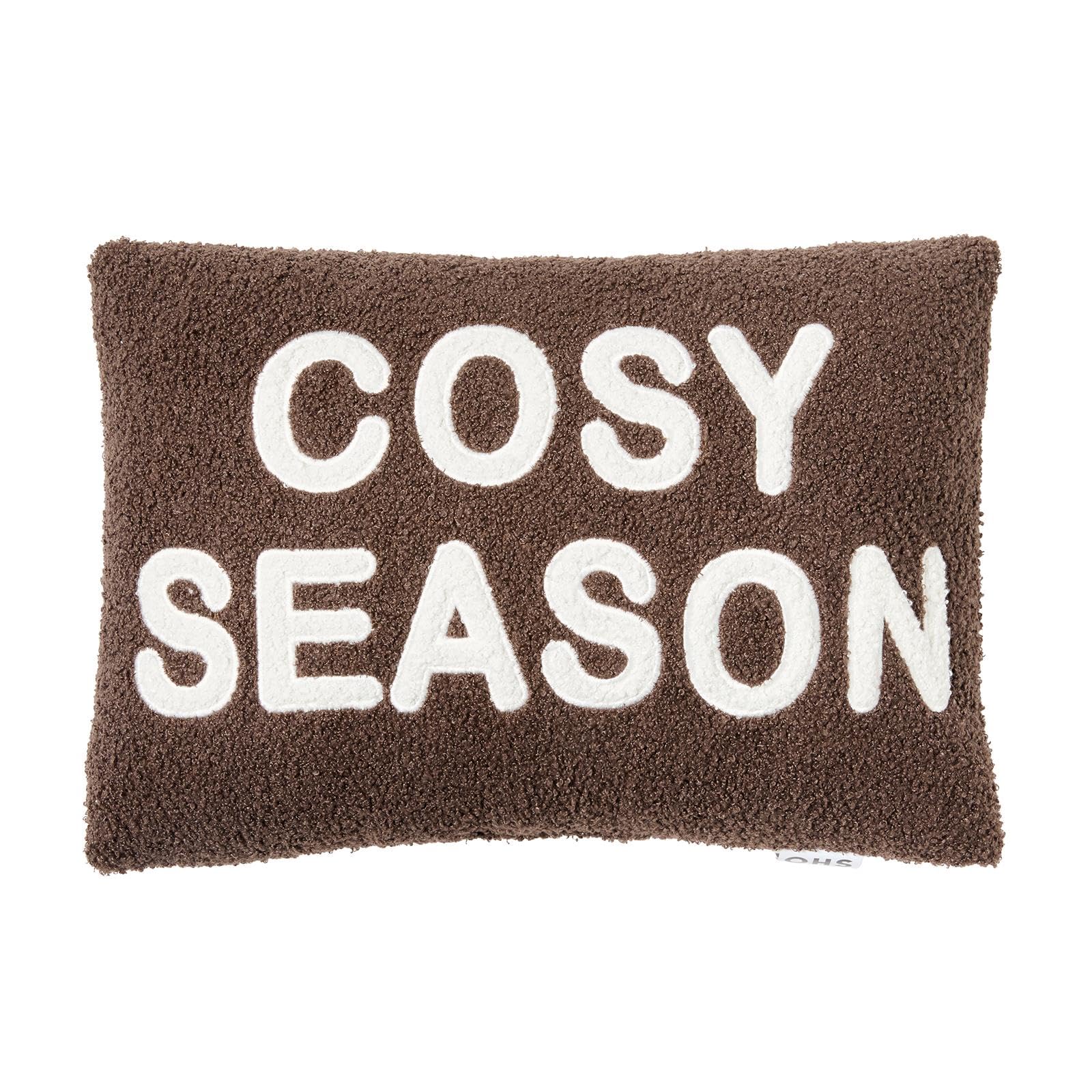 OHS Scatter Cushions Boucle Sofa Bed Home Decor Slogan Cushions, Chocolate — image 1
