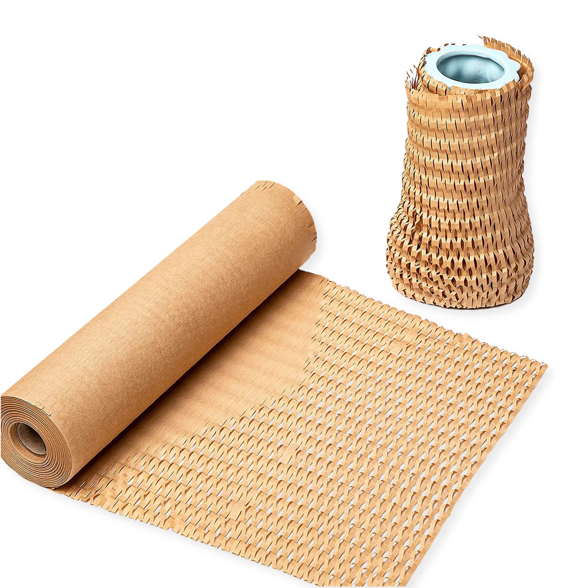 Honeycomb Paper Packaging Roll 38cm x 250m - Cushioning Wrap Roll Perforated | Eco Friendly Protective Packaging Paper | Bubble Wrap Alternative For Moving Shipping