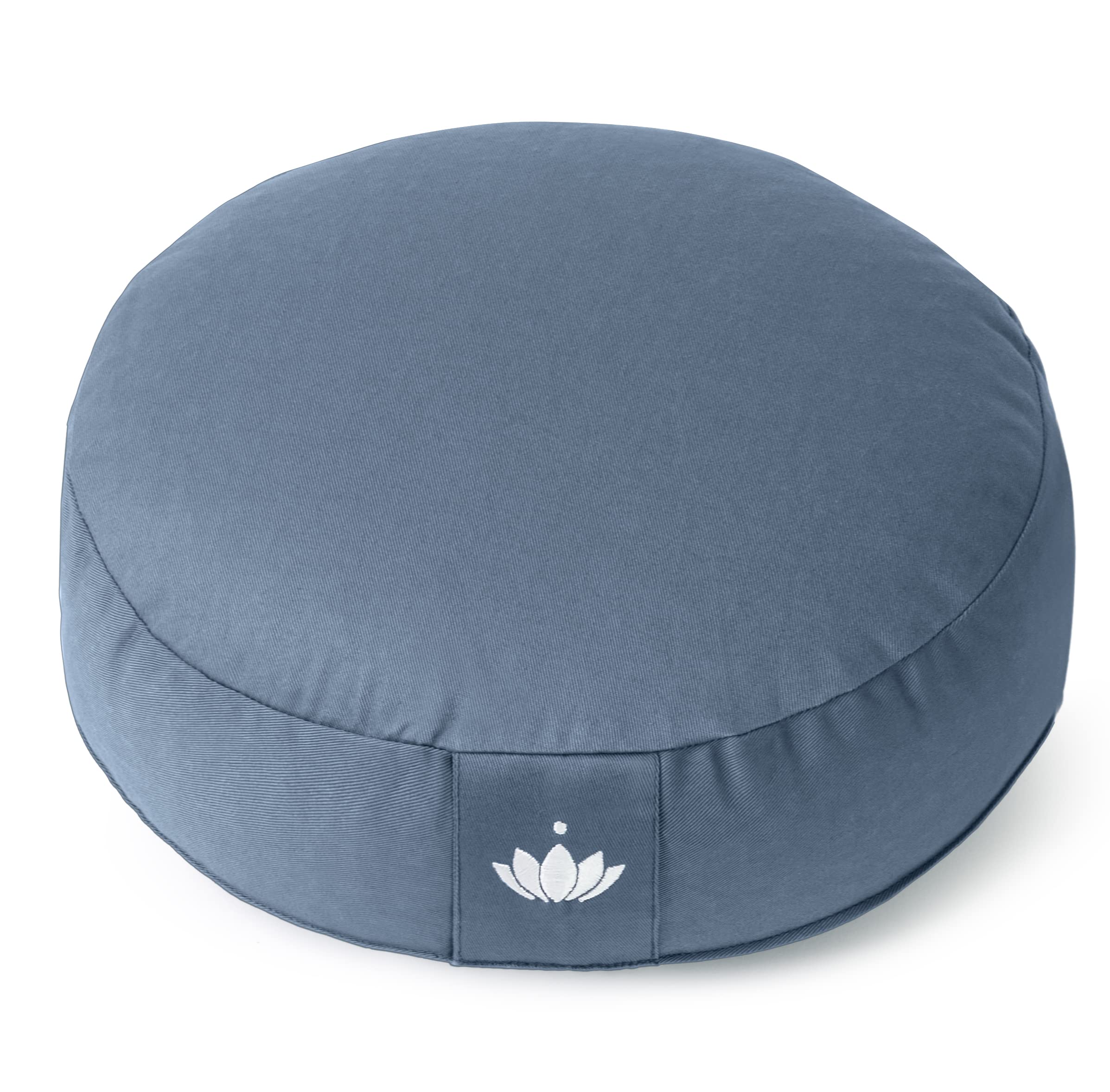 Lotuscrafts Cuscino da Meditazione, Altezza Seduta 10 cm, Modello Lotus Rotondo, Cuscino da Yoga, Cuscino Yoga, Fodera in Cotone Lavabile, Imbottitura in Farro, Certificato GOTS