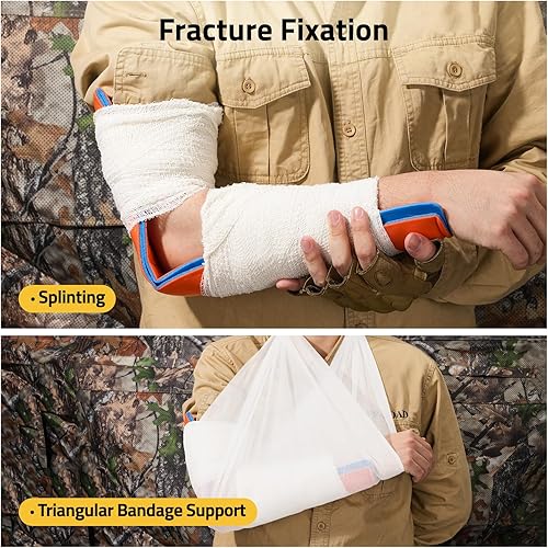 Miniatura 4 de CVLIFE Kit de primeros auxilios de supervivencia de emergencia con bolsa táctica, cuidado integral del trauma, ideal para automóvil, campamento,