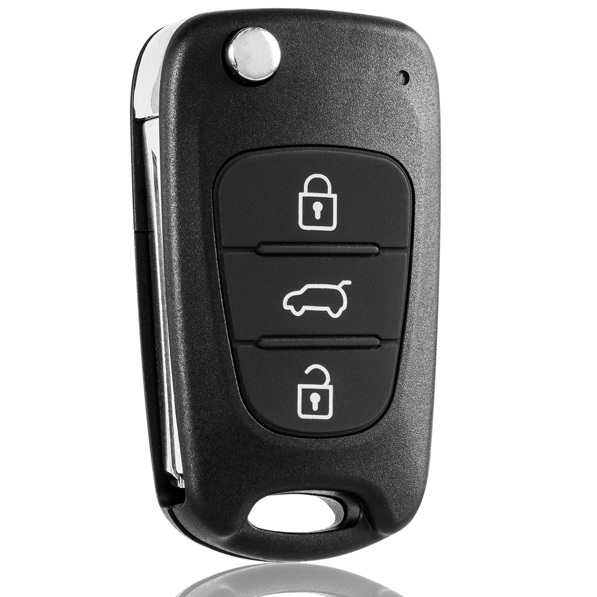 Car Key Fob Cover – Compatible with Hyundai i10 i20 i30 ix20 ix35 Elantra Veloster Tucson & Kia Rio Ceed Pro Ceed Carens Picanto Sorento Sportage Soul Venga – Replacement Key Shell Case