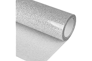 TORC Silver Glitter Heat Transfer Vinyl Roll for T Shirts Crafts