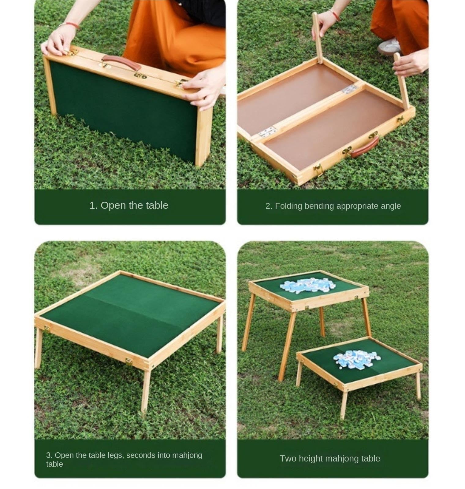 Tradycyjny Chiński Mah Jong Zestaw Mahjong Gra Towarzyska Tradycyjna Gra Z Podróżnym Przenośnym Składanym Stołem Mahjong Na Imprezę Rodzinną(Blue,30mm)