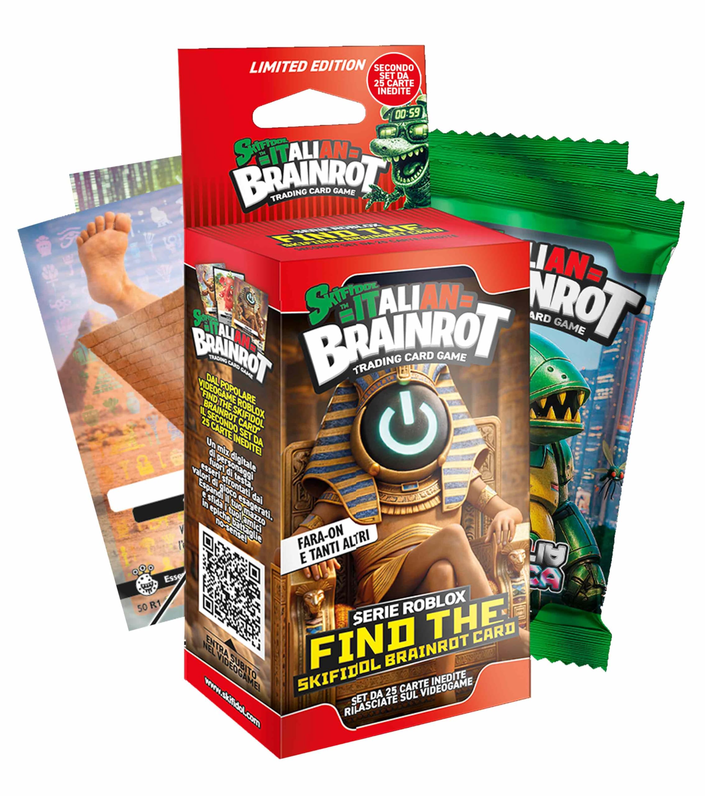 Generico Serie Roblox – Find The Skifidol Brainrot Card, Blister de 25 cartas inéditas y 14 cartas de juego Serie Gamma - SET SEGUNDO