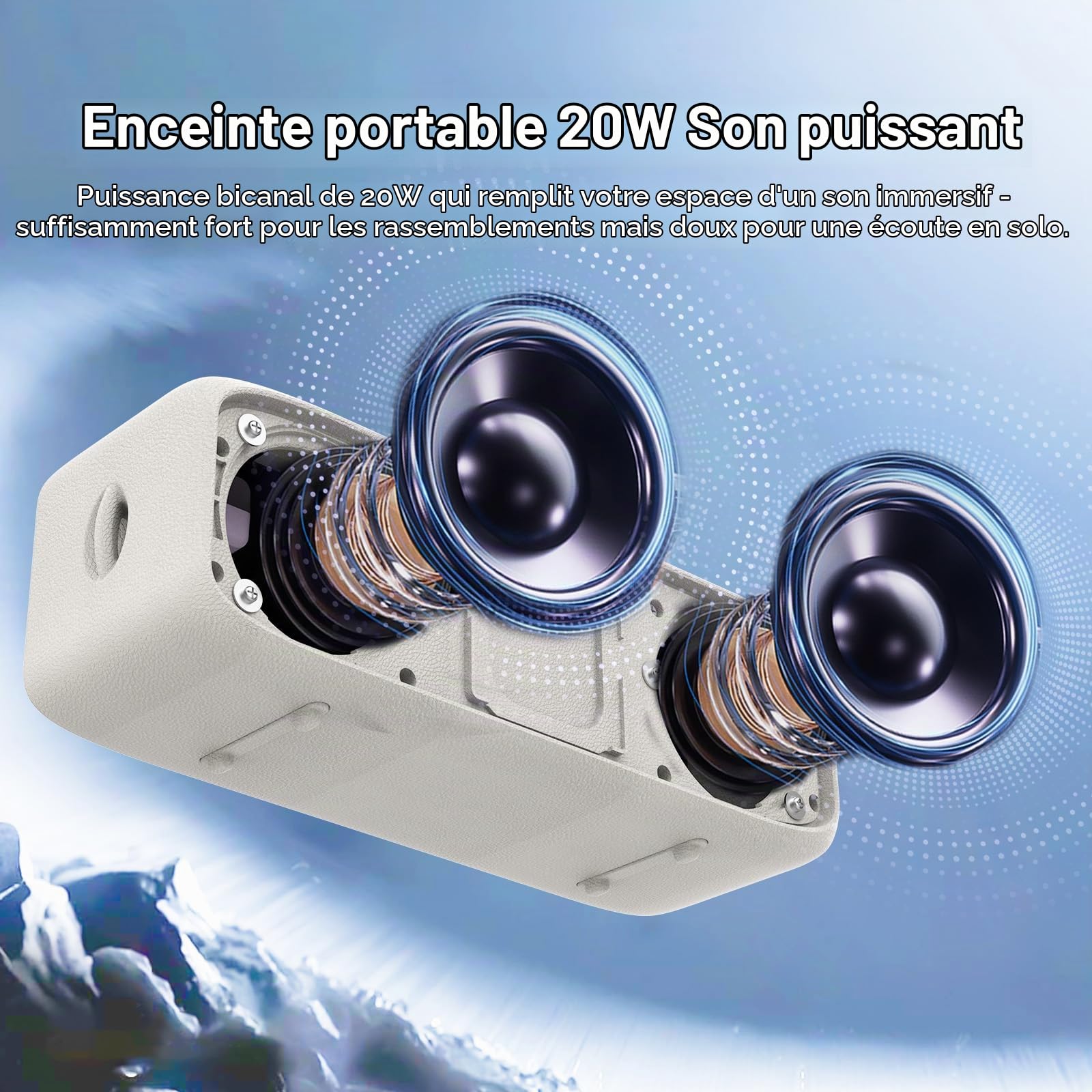 NOBIS Enceinte Bluetooth 20W IP68 Étanche Bluetooth 6.0 Portable