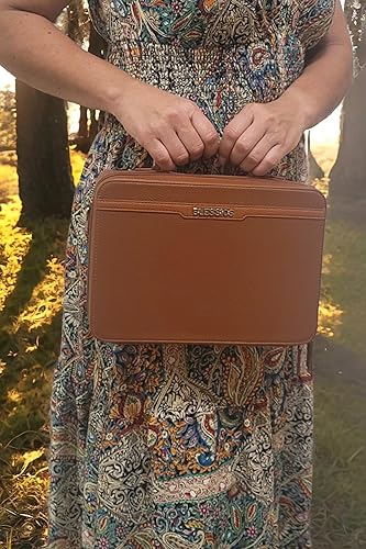 Miniatura 7 de BLESSIOS Funda para Biblia de estudio de caso, bolsa de piel sintética de gran capacidad, regalo de iglesia para mujeres y hombres, organizador de