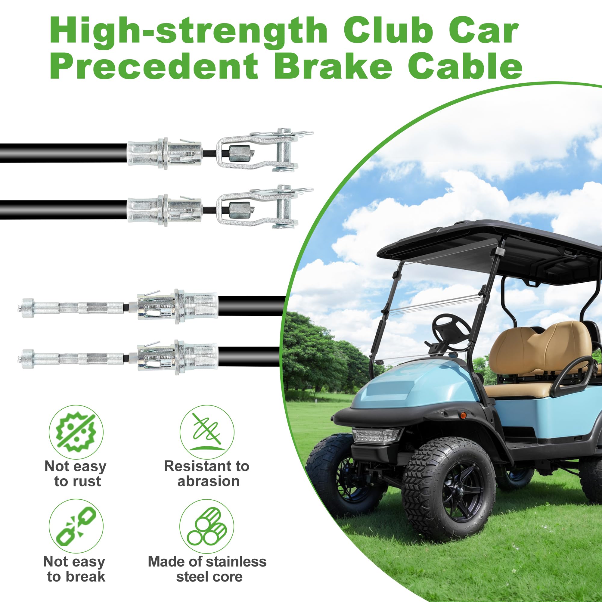 Zestaw linek hamulcowych wózka golfowego po stronie pasażera i kierowcy do wózka golfowego Club Car Precedent 103528701,102557501, 103528702, 102557502