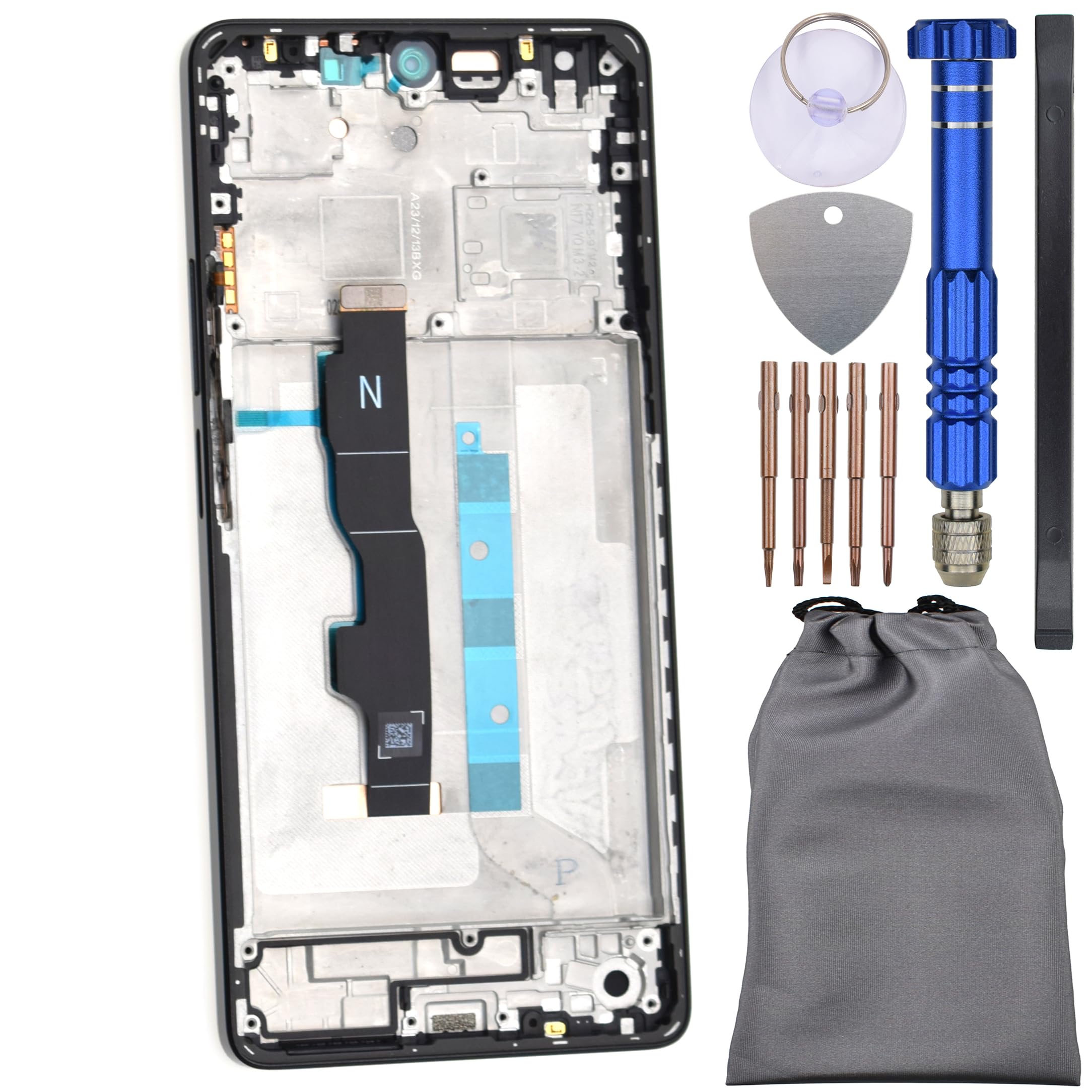 Display Screen Touch Digitizer with Screen Frame for Xiaomi Redmi Note 13 5G Black 6.67