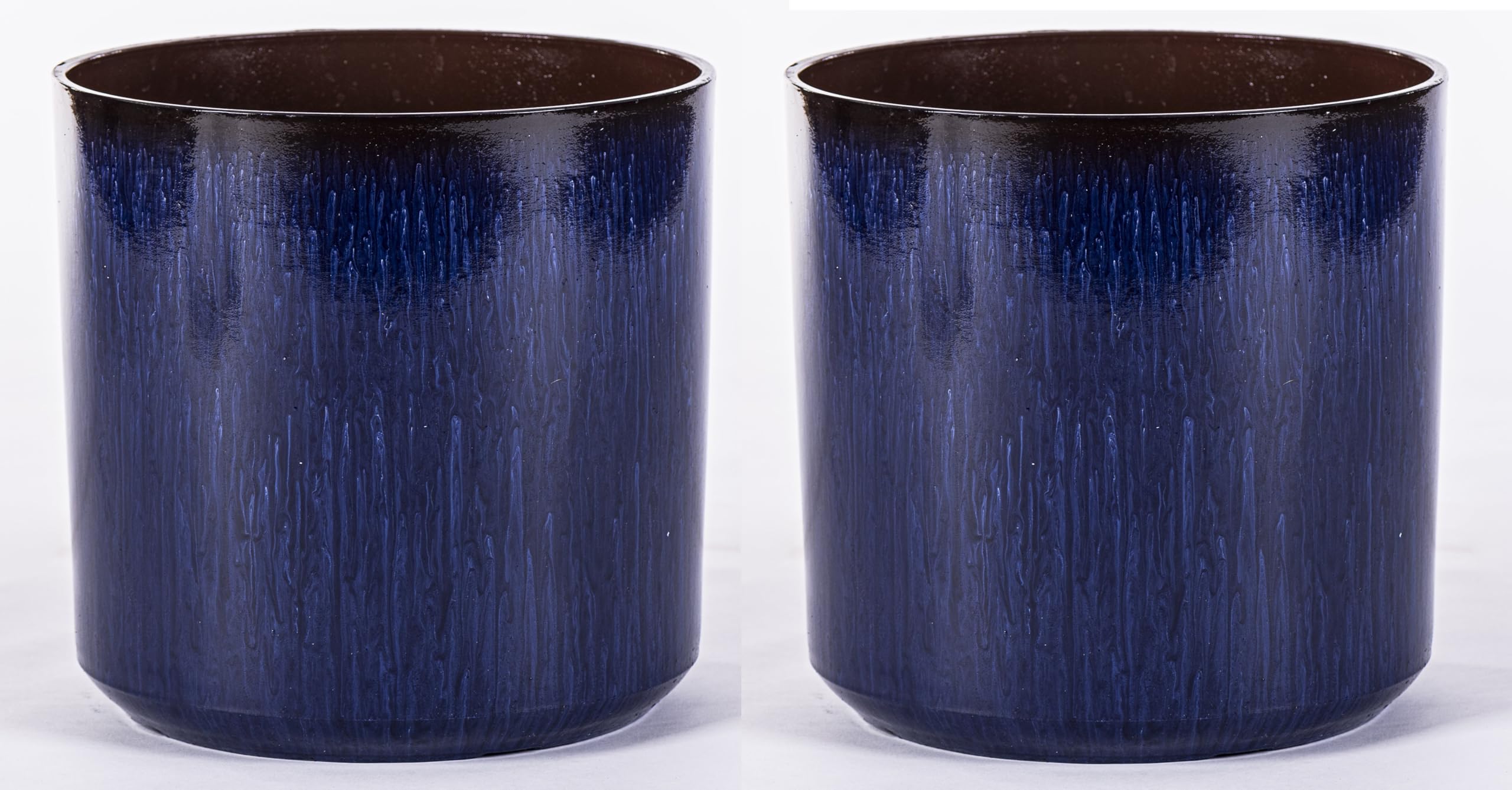 Garden Gear Cylinder Glazed Ocean Blue 31Cm Planter (X2) from B&Q