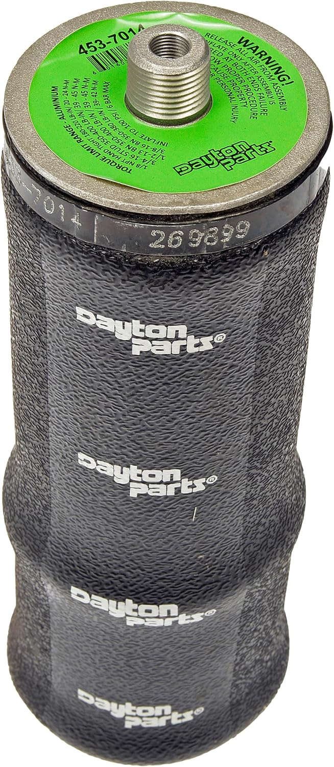 Dayton Parts 453-7014L Air Spring, Sleeve, Aluminum Piston, 8.66" Static Height, 2.92" Top Plate Diameter, 2.10" Piston Diameter, 1 Top Plate Fitting, 1 Piston Hole