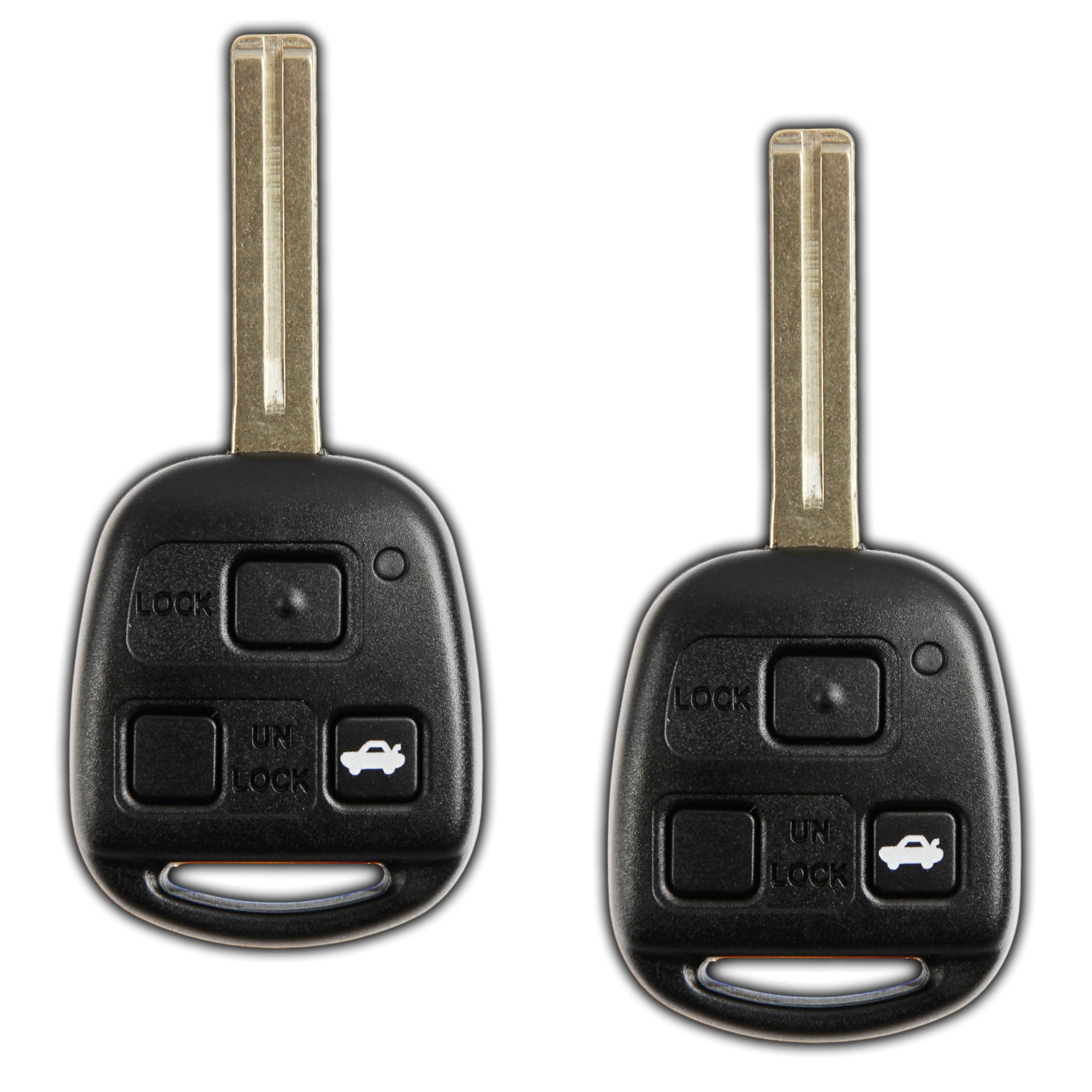 KeylessOption Key Fob Replacement for 1998 1999 2000 2001 2002 2003 2004 2005 Lexus ES300 GS300 GS400 GS430 IS300 LS400 Remote, 3-Button HYQ1512V, Locksmith Required (2-Pack)