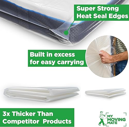 Miniatura 9 de Bolsa para colchón individual para mudanza y almacenamiento - Paquete de 2 - Bolsa para colchón para mudanza y almacenamiento - Bolsas de