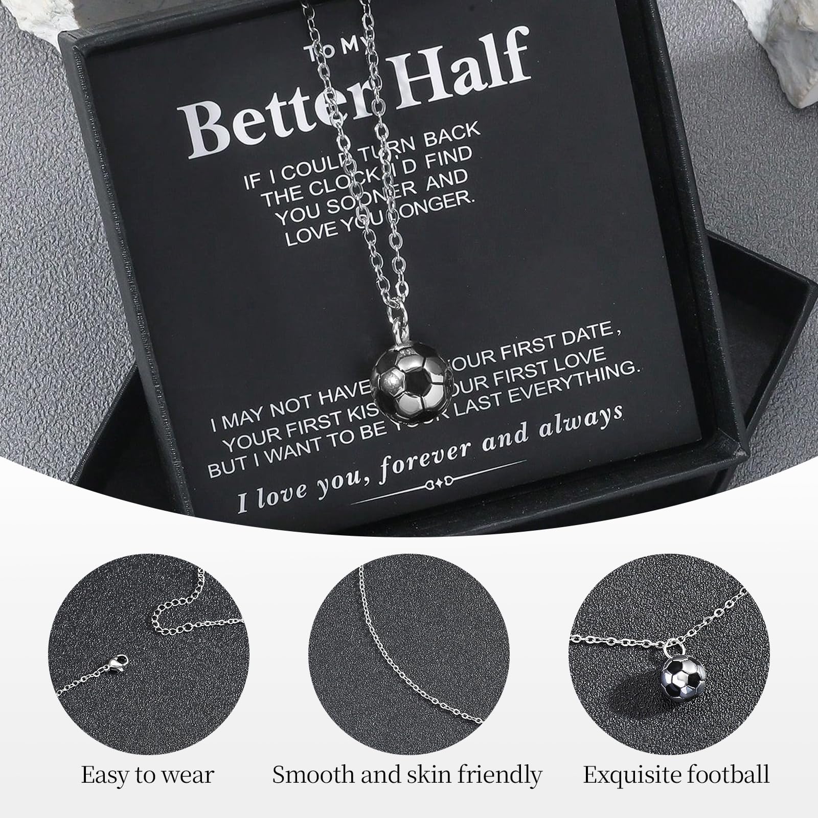 Collier De Football Collier De Soccer En Acier Inoxydable Collier Breloques Pour Enfants Bijoux Unisexe