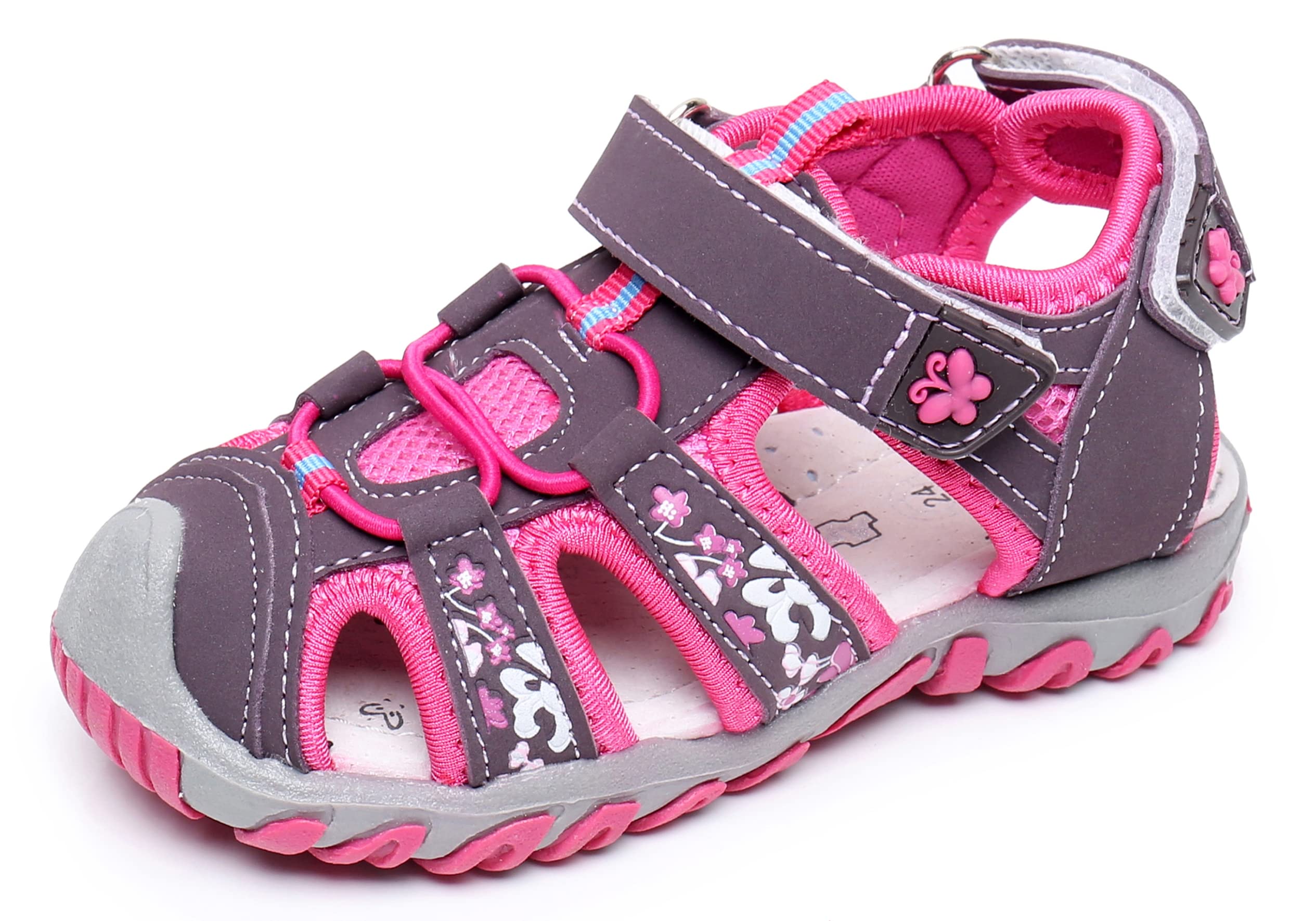 Apakowa Kids Girls Soft Sole Closed Toe Sandals Summer Shoes with Arch Support (Toddler/Little Kid)