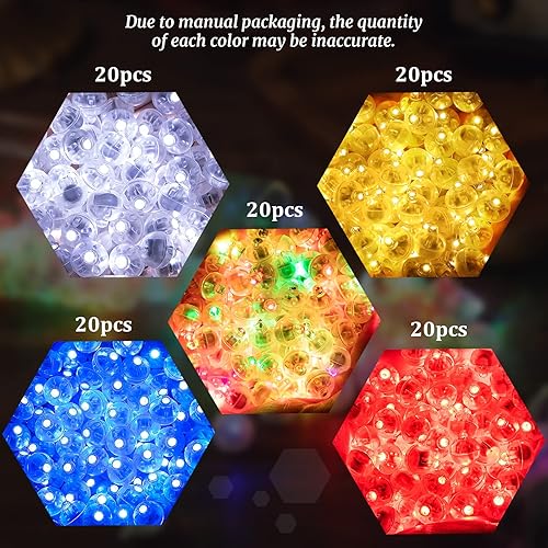 Miniatura 8 de Aogist 100 luces de globo rojo con lazo para colgar, mini luces de bola flash, luces LED redondas pequeñas para linternas de papel, globos,
