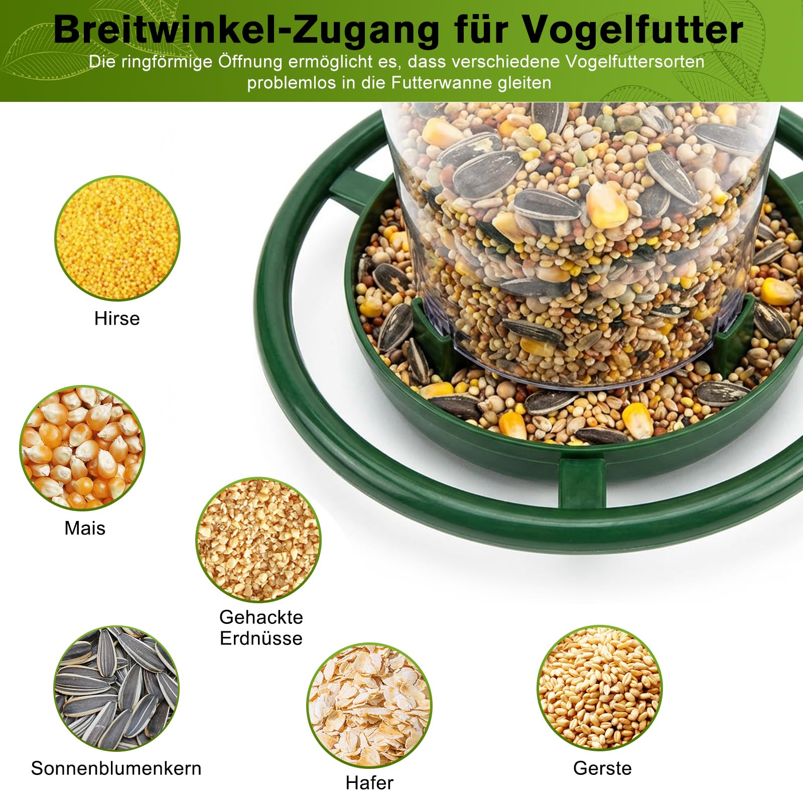 Vogelfutterhaus zum Aufhängen, Wildvogel Vogelfutterspender zum Aufhängen, Vogelfutterstation Vogelhaus zum Aufhängen Wetterfest, Kunststoff Futterhaus für Vögel Geignet für Balkon Garten - 2