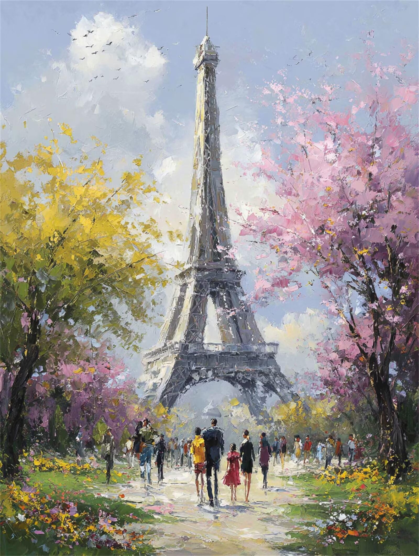 Dipingere con i Numeri Adulti torre, Albero Dipingere con i Numeri Bambini DIY Kit, Set Premium con Pennelli, Decorazione Casa & Creativo Regalo di Compleanno, Attività di Tempo libero 90x120cm z-419