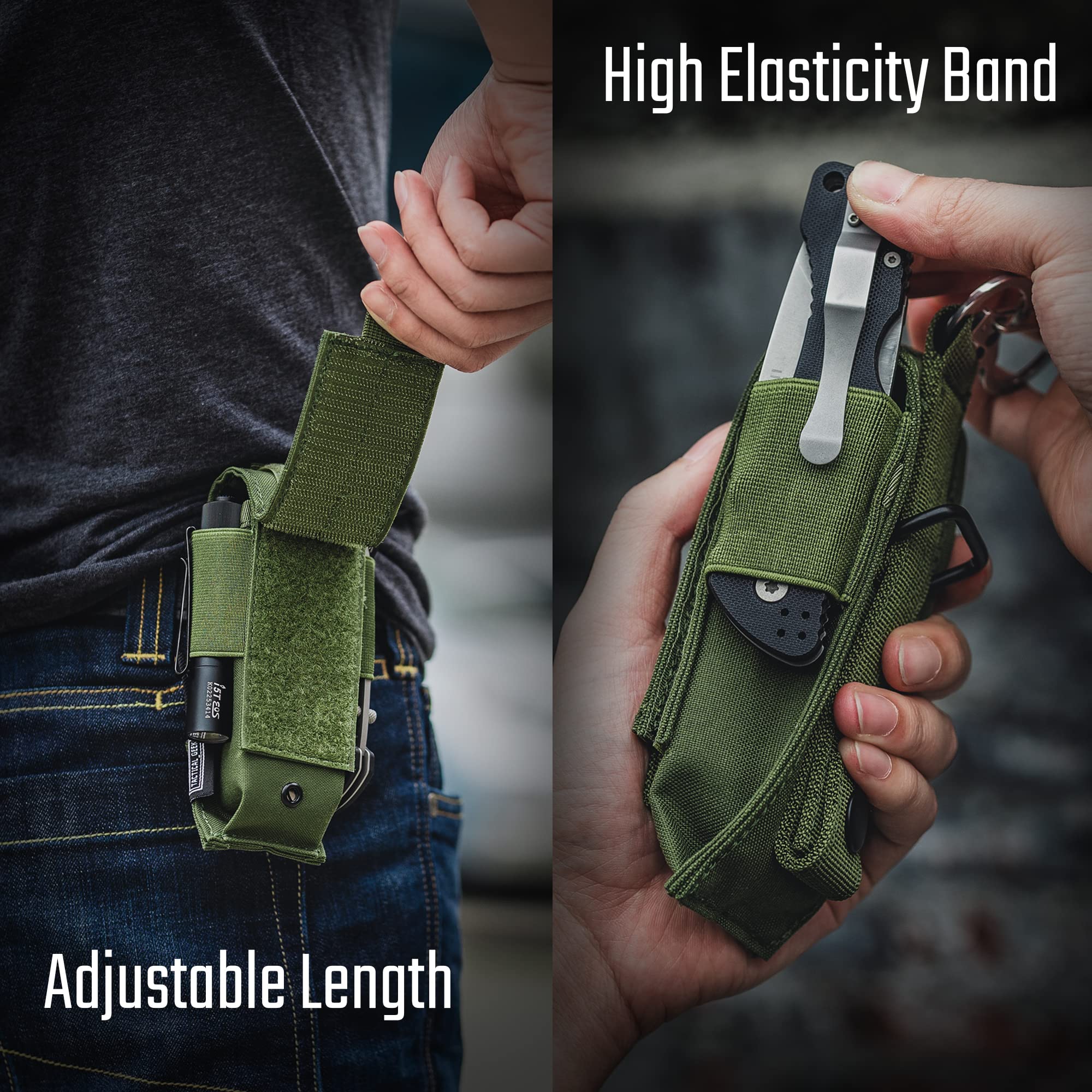 TACTICAL GEEK EXT8 MOLLE Funda para un Cargador de Pistola Funda táctica para Cargador de Pistola Funda para Cargador de Pistola Bolsillo para Herramientas Funda para Cargador de 500D Nylon