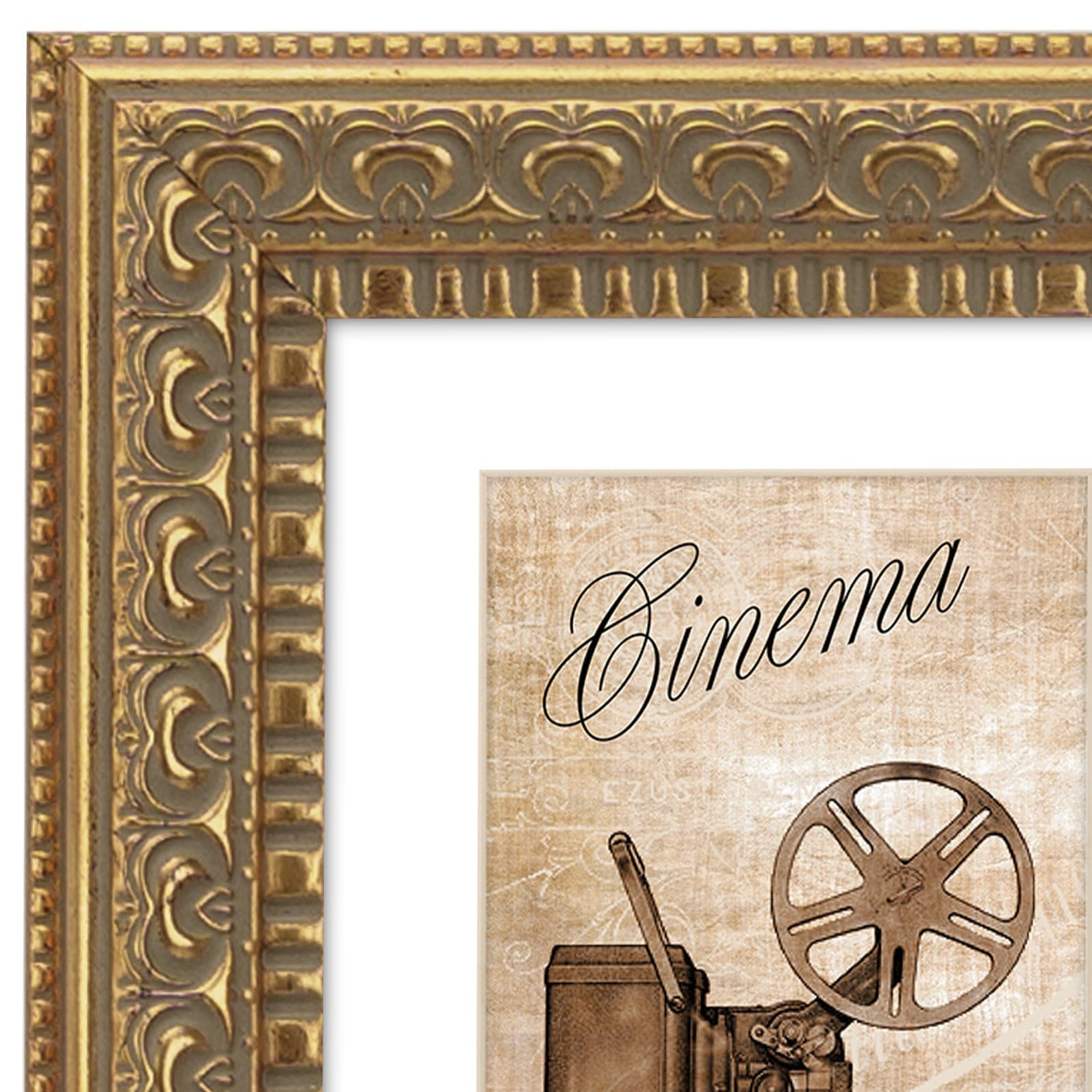 Eitida 12x16 inches Antique Gold Ornate Picture Frame, With Mat for 9x12 inches photos, Plexi glass Protection, 2 Pack - Image 3