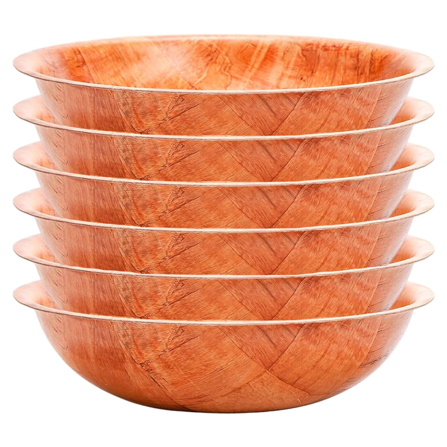 NIDONE 6 pièces/ensemble bol à salade en bois 10 pouces rond empilable bol à salade en bois naturel outils de cuisine rustiques pour Fruits, légumes