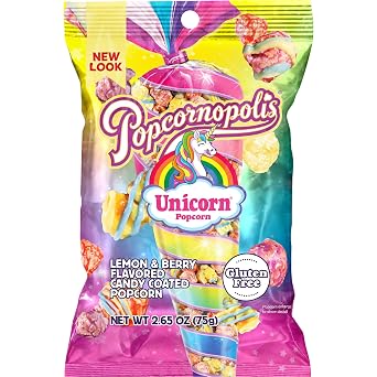Popcornopolis Unicorn Popcorn, Lemon & Berry Flavored Sweet Gourmet Indulgent Sharing Size Treat