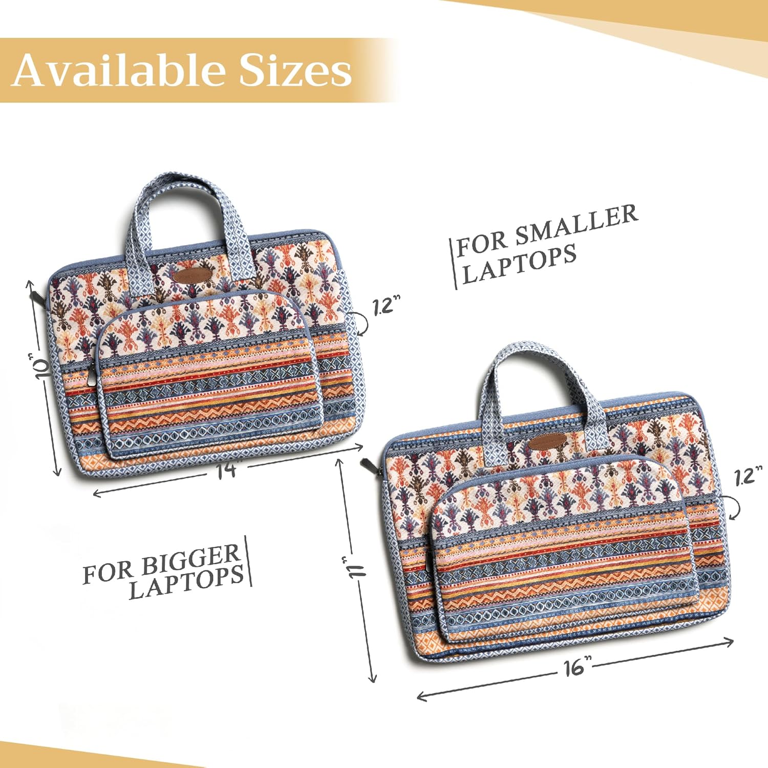 Maison d'Hermine Laptop bag with front pocket Stain and water repellent Cotton canvas