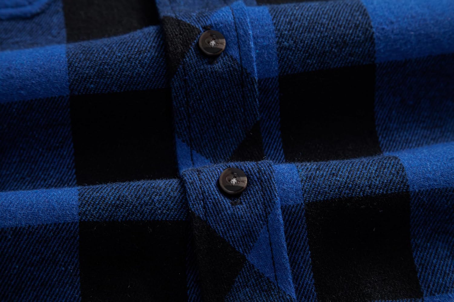 Mens Flannel Plaid Shirts Regual Fit Casual Long Sleeve Button Down Fleece Shirts - Image 5