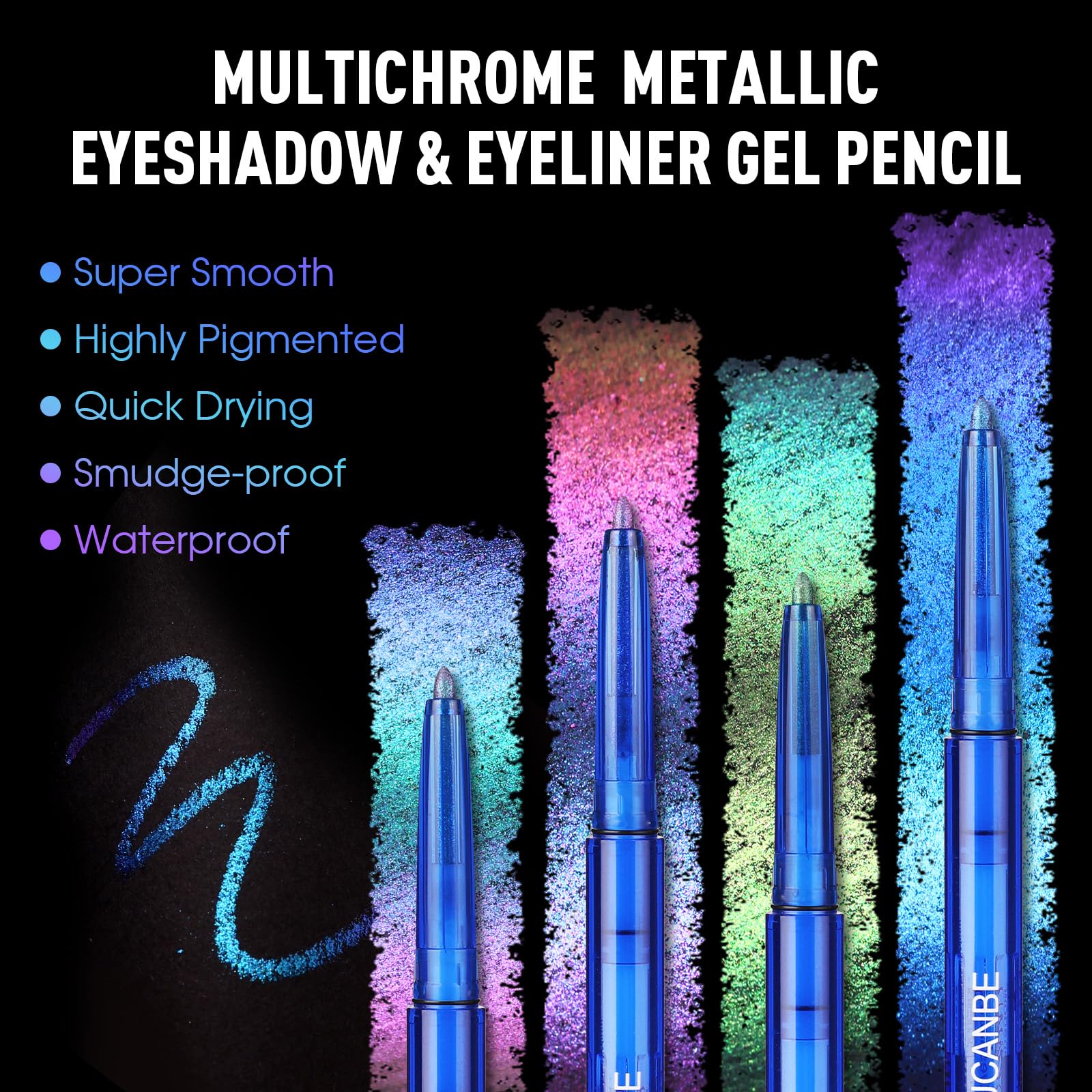 UCANBE 4PCS Chameleon Eyeshadow & Eyliner Gel Pencil Set - Image 4