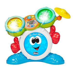 Chicco Rocky the Drums Musical Game for Kids Musical Instruments with 3 Modes Light and Musical Genres 1-4