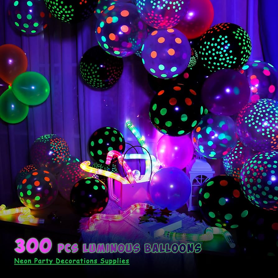 Amazon | 300個 UVネオンバルーン 水玉模様 12インチ 光る風船 夜光 10 Amazon | 300個 UVネオンバルーン 水玉模様 12インチ 光る風船 夜光 10