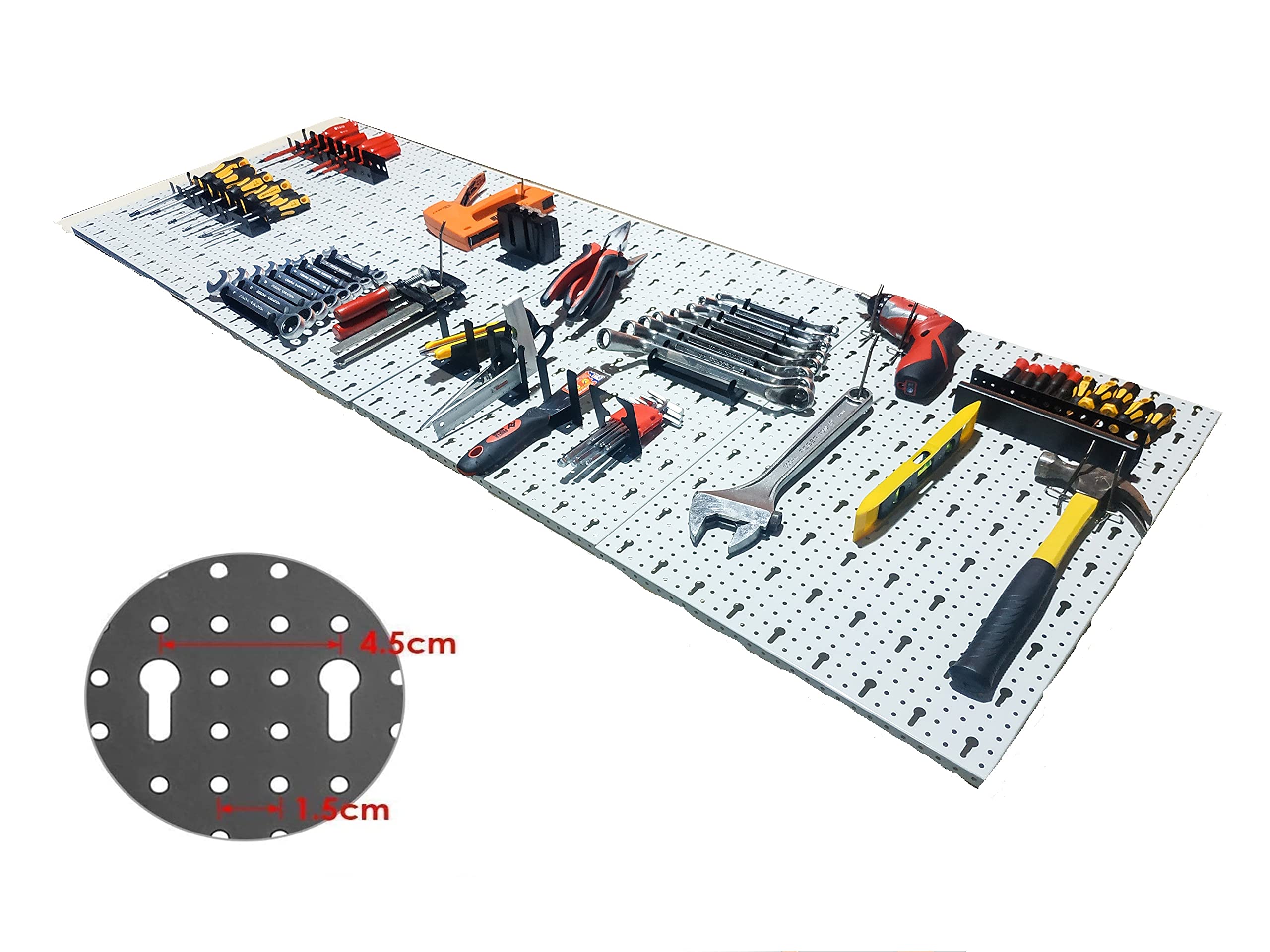 METALLMOBELL - Organizador Herramientas Pared, 22 Piezas, Incluye Ganchos y Soportes, Panel Herramientas Pared - TH001
