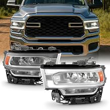 AKKON - For 2019-2024 Dodge Ram 2500-3500 Headlight | w/Halogen Signal OE Factory Style Chrome Bezel LED Reflector Headlamp Driver Side Only Direct Replacement