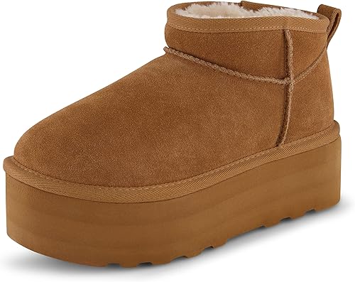 CUSHIONAIRE Botas de plataforma Hippy Genuine Suede para mujer + espuma viscoelástica