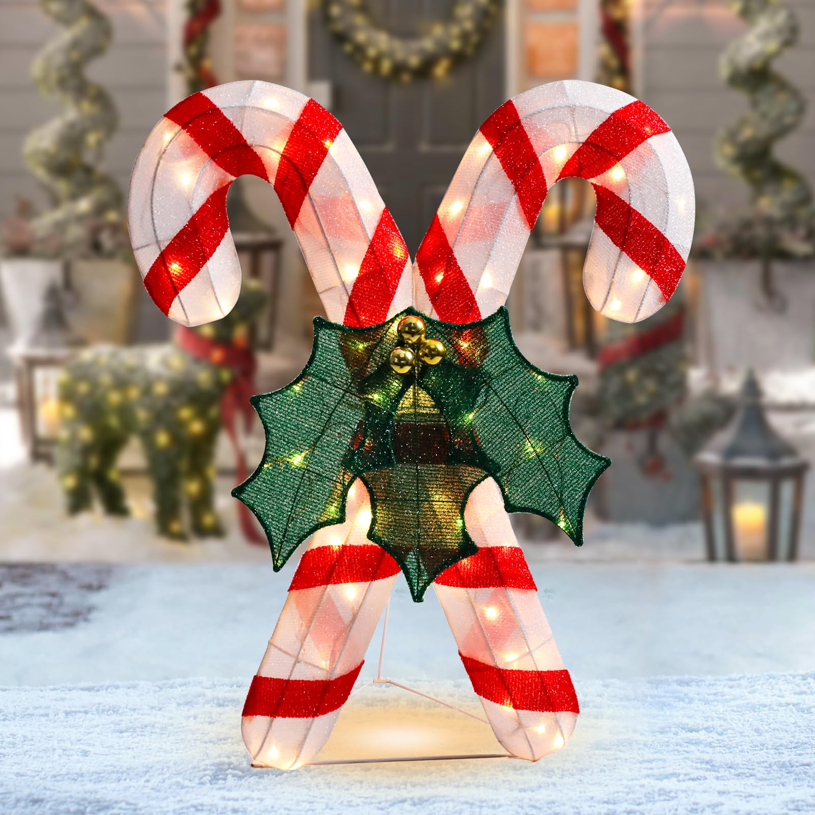 Lighted Christmas Candy Lighted Christmas Candy Canes Tinsel