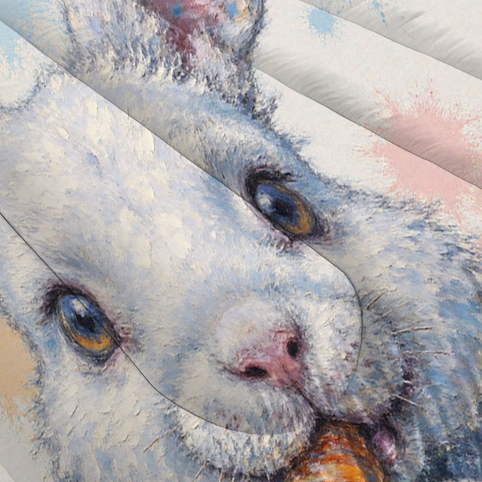 Trapunta Letto Matrimoniale 4 Stagioni Piumone per Bambini, Coniglio Carota Leggero Astratto Pittura A Inchiostro Set di Biancheria da Letto 200x200cm con 2 Federe,Piumino Lavabile In Lavatrice