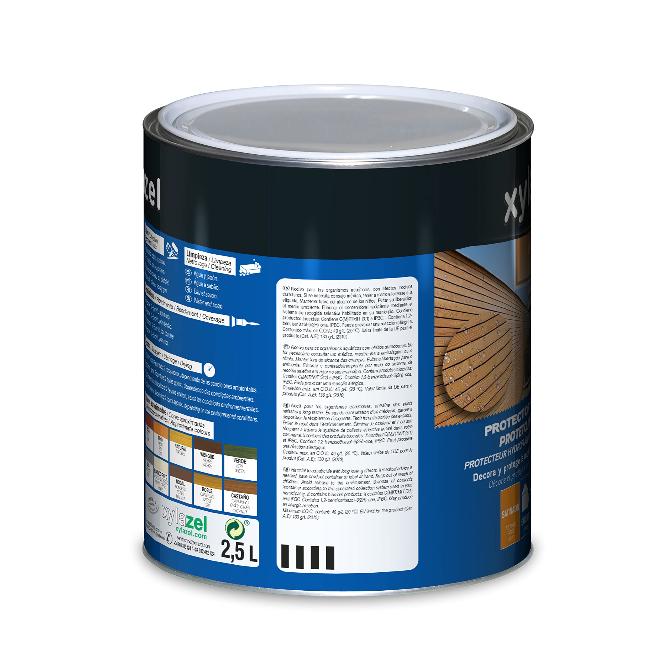 XYLAZEL 2163104 Lasur Protector Hidrofugante Satinado, Color Pino, 2.5 l