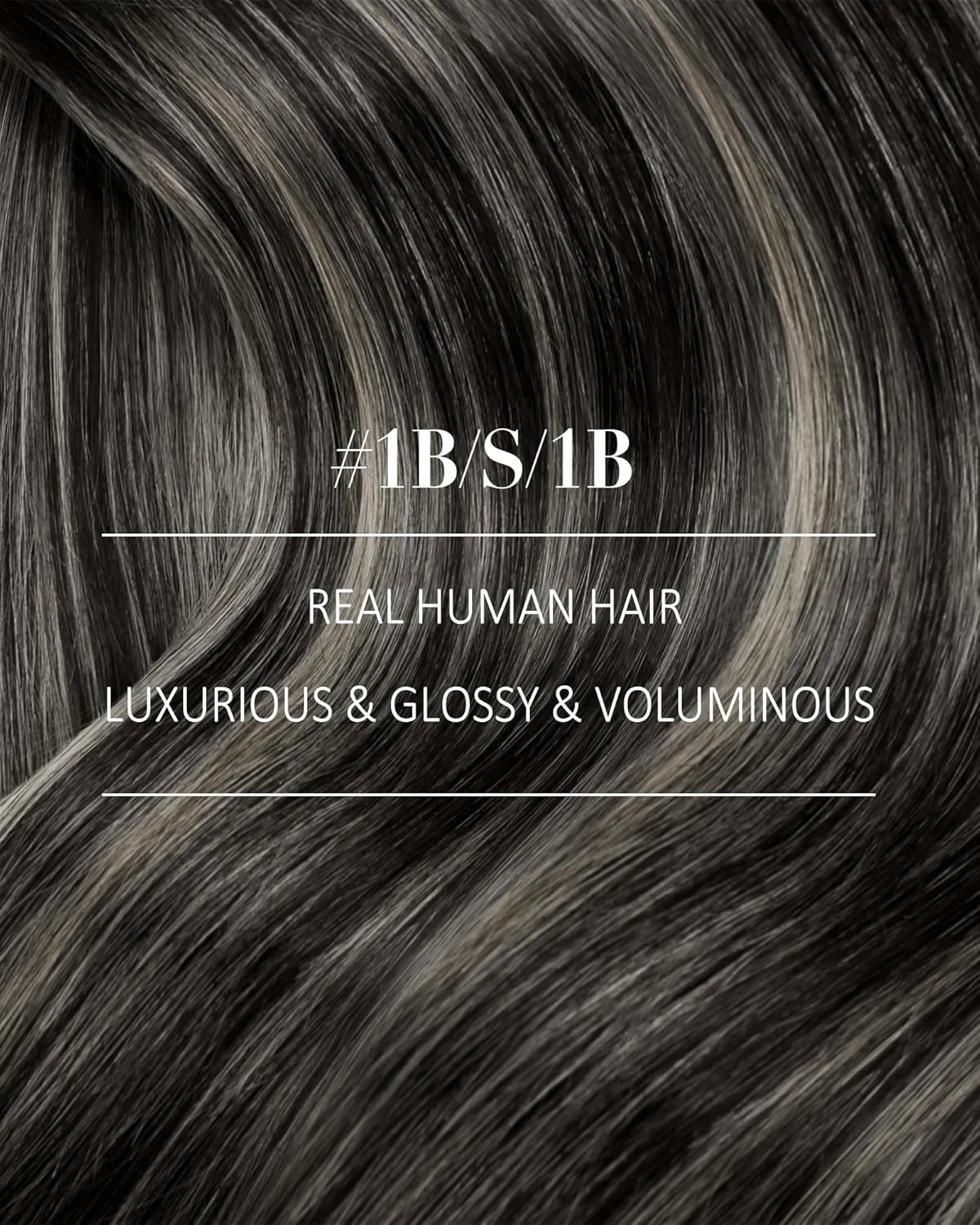 YoungSee Clip in Hair Extensions Real Human Hair Black Balayage Hair Extensions Clip ins Natural Black Roots to Silver Balayage Thick Human Hair Clip ins 18Inch 120G 7Pcs
