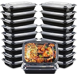 [20 Pack]Meal Prep Containers reusable 1 Compartment, Microw