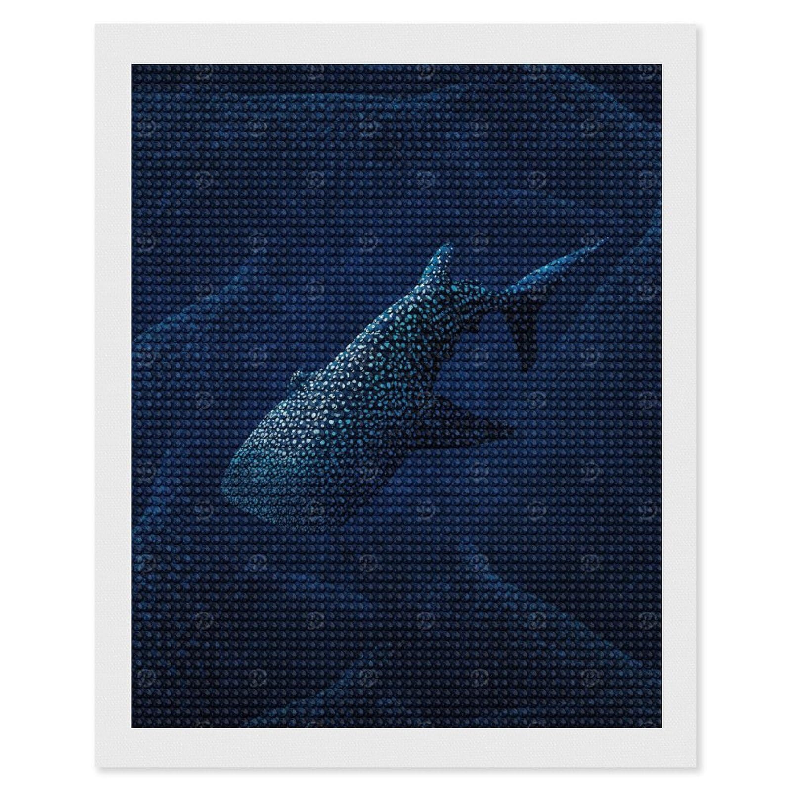 Junmoney Whale Sharks(2) Diamond Art Canvas 16"x20", for Adults, Printed Canvas, Home Wall Decor, Gift Idea, Mindful Craft Activity