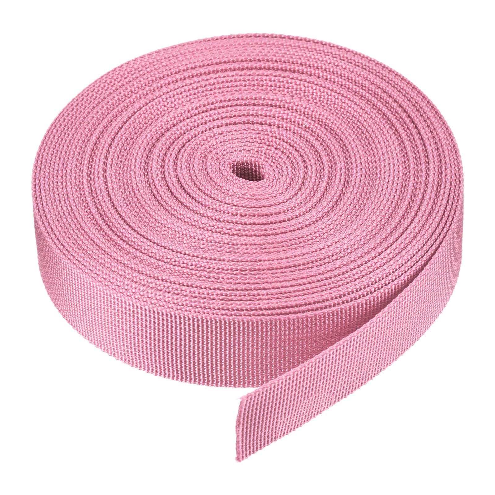 MACHSWON Nylon Webbing Strap 1 inch Pink Nylon Webbing Straps 2.5cm 10 Yards Durable Nylon Strap for Backpack,Cargo Strap,Luggage-rack,Pet Collars,Crafts