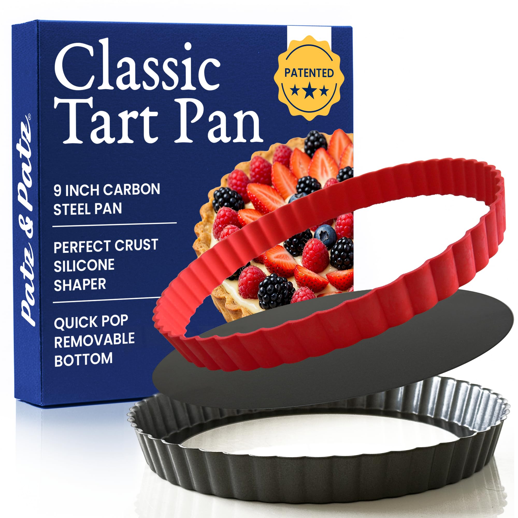Patz&Patz Classic Tart Pan with red silicone ring
