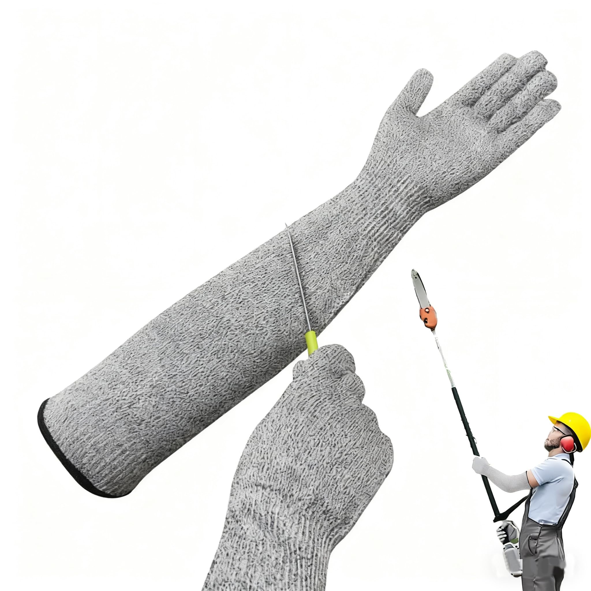 LIUQOBN Guard Gloves Gardening Guard Gloves Long Gardening Gloves Long Gardening Gloves For Women Level 5 Anti Cutting Certification Suitable For Heavy-Duty Kitchen Work（55cm/21.6in