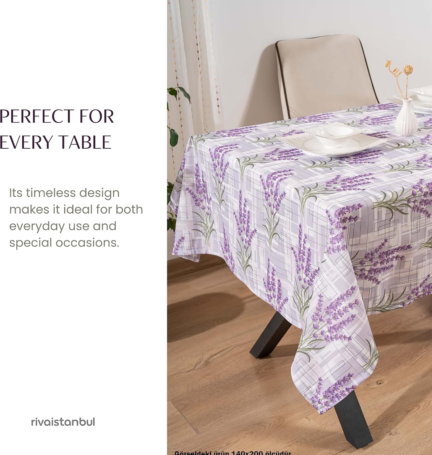 Rectangular & Round Tablecloth for Dining & Picnic | Botanical Print Fabric Table Cover for Indoor Outdoor Tables | Durable Table Cloth for Kitchen, Parties, Holidays & Everyday Use