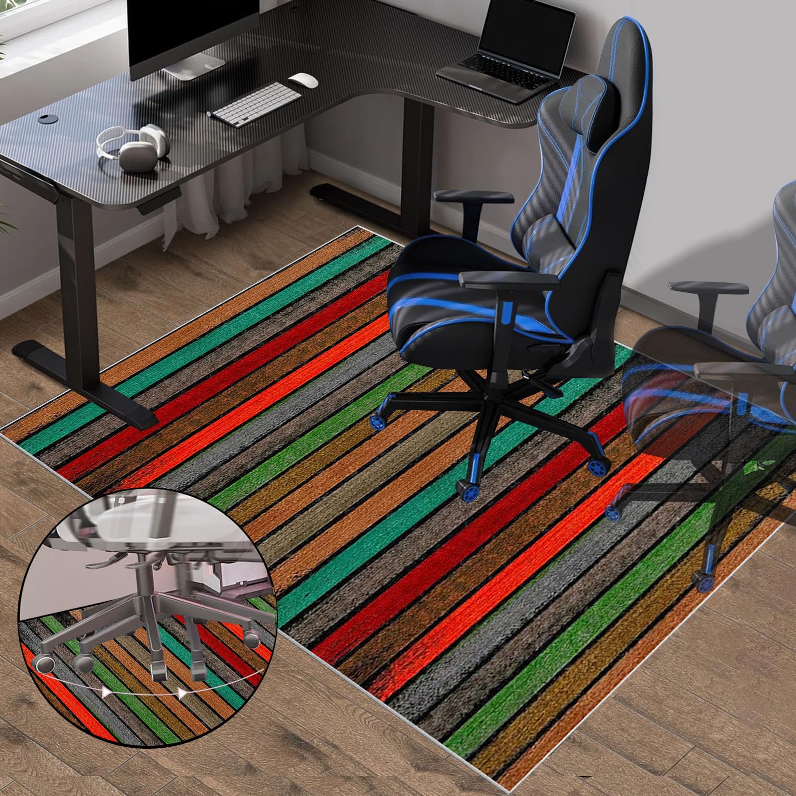 Alfombrilla para Silla de Oficina Protector de Suelo Alfombra Silla de Ordenador Gaming Antideslizante Silla Ruedas Alfombra Suelo Alfombra Silla Escritorio para Suelos Duros Laminado 120 x 150 cm