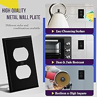 Vista 20 de ENERLITES Placa de pared de metal dúplex para receptáculos, cubierta de salida de acero inoxidable, resistente a la corrosión, tamaño de 1 banda